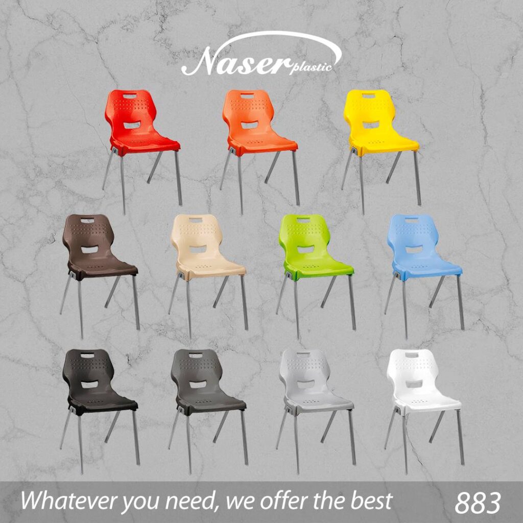 صندلی پلاستیکی پایه فلزی بدون دسته 