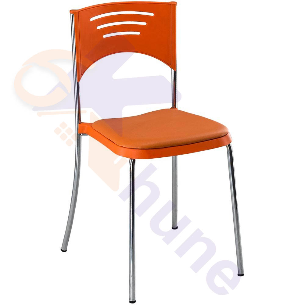 صندلی پلاستیکی پایه فلزی با رنگ های متنوع