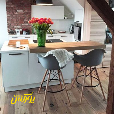 صندلی پلاستیکی پایه چوبی – بازار فروش