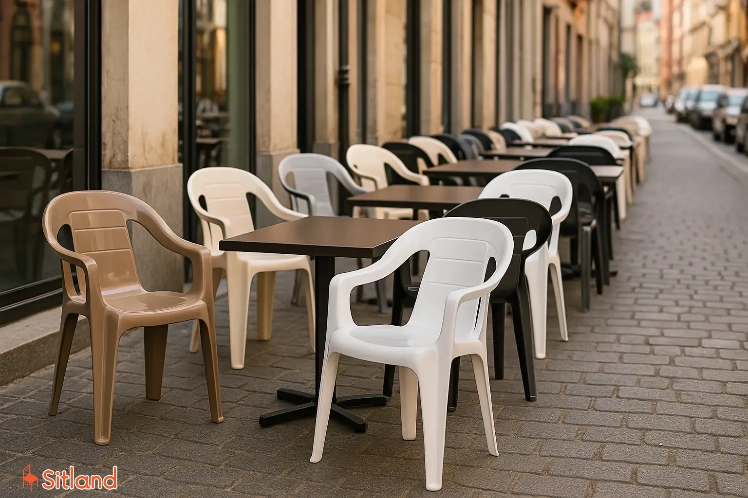 صندلی های پلاستیکی در رنگ های متنوع و جذاب